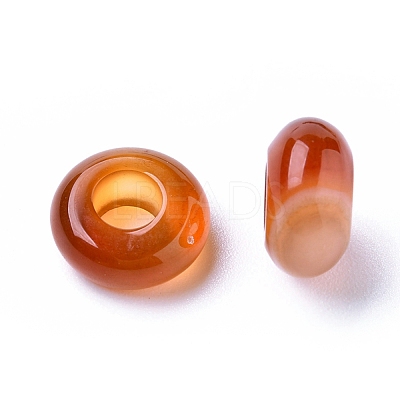 Natural Banded Agate European Beads G-G740-12x6mm-29-1