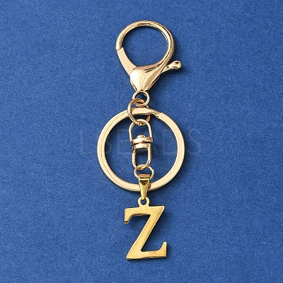 304 Stainless Steel Initial Letter Charm Keychains KEYC-YW00005-26-1