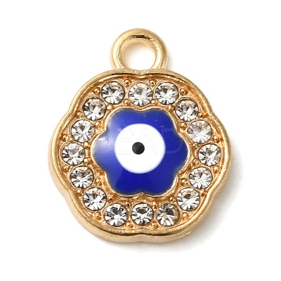 Alloy Enamel Rhinestone Glass Pendants X1-ENAM-U003-02G-08-1