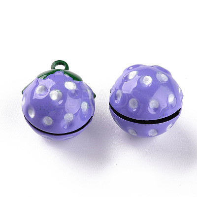 Baking Paint Brass Bell Pendants KKB-S002-012B-1