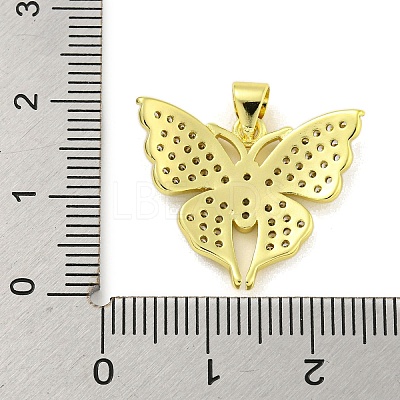 Brass Micro Pave Clear Cubic Zirconia Pendants KK-R159-30G-1
