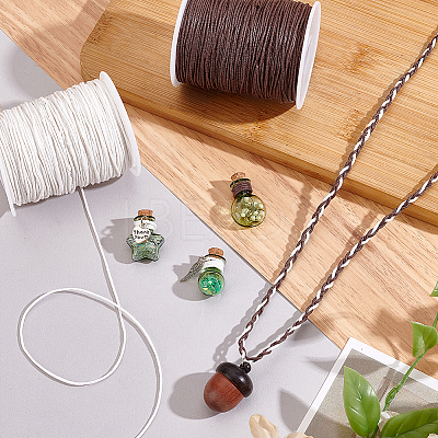 2 Rolls 2 Colors Waxed Cotton Cords YC-PH0001-52G-1