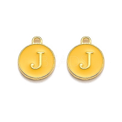 Golden Plated Alloy Enamel Charms X-ENAM-Q437-13J-1