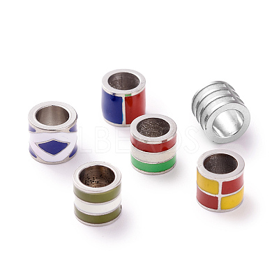 304 Stainless Steel Enamel European Beads STAS-I670-11-1