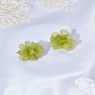 1Pair Flower Acrylic Stud Earrings EJEW-LP0008-005B-1