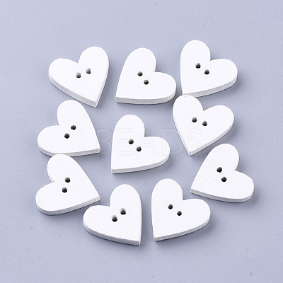 2-Hole Spray Painted Wooden Buttons BUTT-T007-019-1