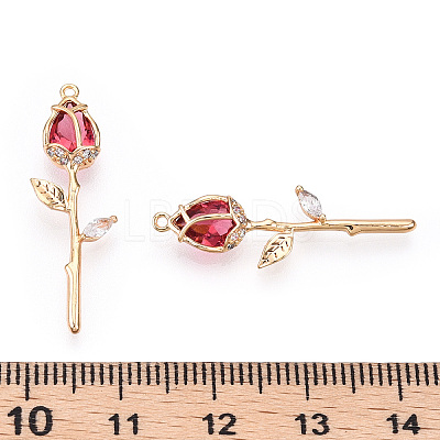 Brass Micro Pave Cubic Zirconia Pendants X-KK-S364-014A-1