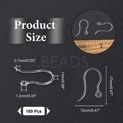 100Pcs Transparent Resin Earring Hooks RESI-AR0001-26-1