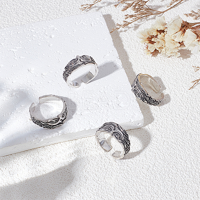4Pcs Brass Cuff Open Rings for Men RJEW-UN0003-11AS-1