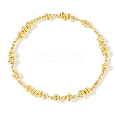 Bohemia Brass Round Beaded Stretch Bracelets TK0566-20-1