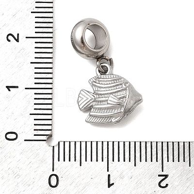 304 Stainless Steel Sea Animal European Dangle Charms STAS-D153-04B-P-1