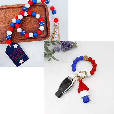 Independence Day Food Grade Eco-Friendly Silicone Beads SIL-HY0001-09-1