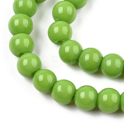 Opaque Solid Color Glass Beads Strands X-GLAA-T032-P10mm-06-1