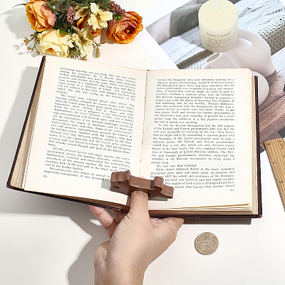 Wooden Thumb Page Holder AJEW-WH0077-119A-1