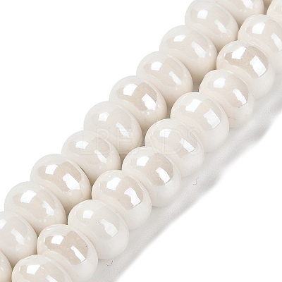 Glazed Porcelain Rondelle Beads PORC-Q001-01K-1