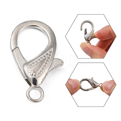 Zinc Alloy Lobster Claw Clasps X-PALLOY-D008-P-1