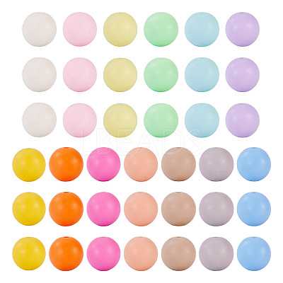 71Pcs Frosted Opaque Acrylic Beads OACR-TA0004-18-1