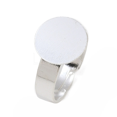 48Pcs 4 Style Adjustable Brass Pad Ring Base Findings KK-FH0004-56-1