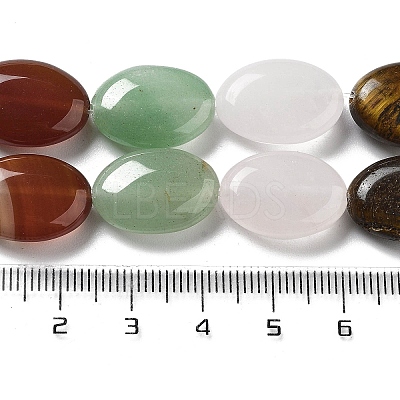 Natural Amethyst & Crystal Quartz & Green Aventurine & Carnelian & Tiger Eye Beads Strands G-P528-M20-01-1