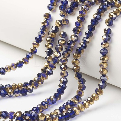 Electroplate Transparent Glass Beads Strands EGLA-A034-T6mm-O05-1