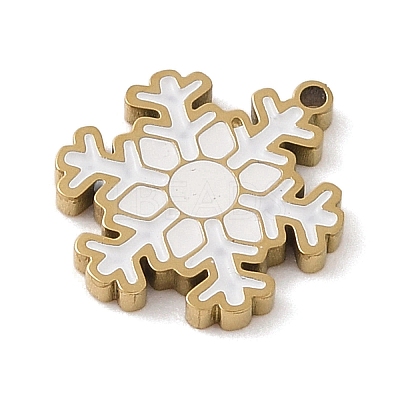 Christmas Theme Ion Plating(IP) 304 Stainless Steel Enamel Charms X1-STAS-Z083-08G-07-1