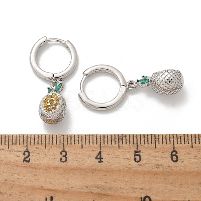 Brass Cubic Zirconia Hoop Earrings EJEW-Q015-02P-A-1