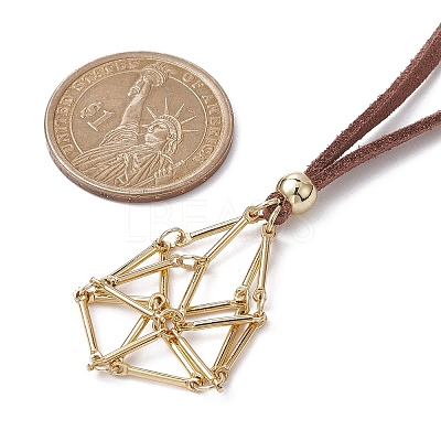 Brass Bar Link Chains Macrame Pouch Empty Stone Holder for Pendant Necklace Making NJEW-JN04488-01-1