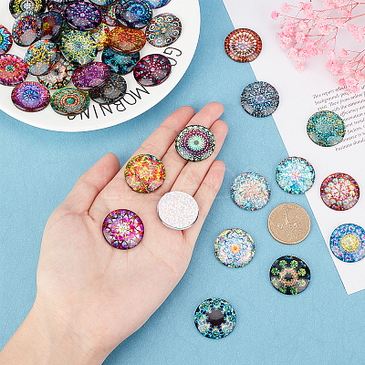 Glass Cabochons GLAA-WH0022-64B-1