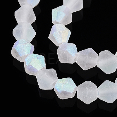 Imitate Austrian Crystal Bicone Frosted Glass Beads Strands LS-EGLA-A039-T4mm-MB13-1