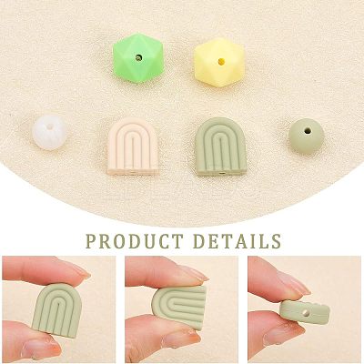 6 Style Food Grade Eco-Friendly Silicone Beads SIL-CA0001-39-1