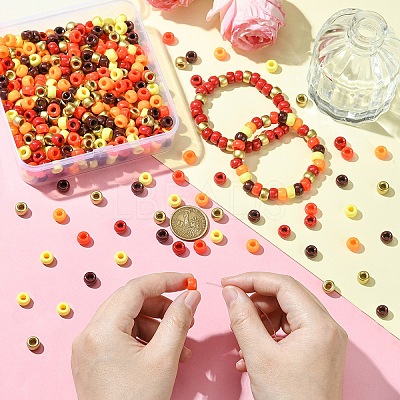 600Pcs 6 Colors Opaque Plastic Beads KY-YW0001-95-1