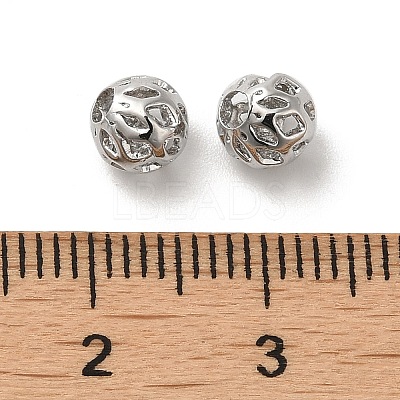 Brass Hollow Spacer Beads KK-P249-03C-P-1