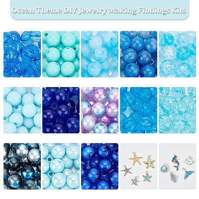 Ocean Theme DIY Jewelry Making Findings Kits DIY-PH0013-52-1