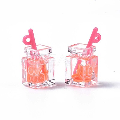Imitation Drink Resin Pendants CRES-S359-32I-1