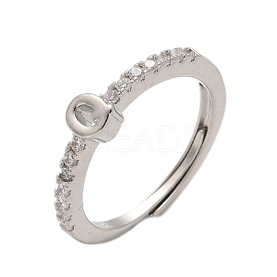 S925 Sterling Silver Adjustable Letter Rings for Women RJEW-M068-01P-Q-1