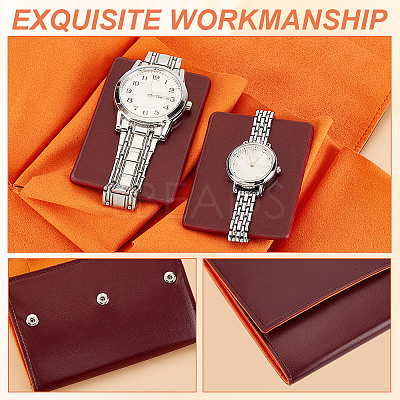Portable PU Leather Single Watch Pouch Storage Bags ABAG-WH0048-20B-1