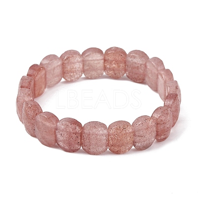 Synthetic Strawberry Quartz Beaded Stretch Bracelets for Unisex G-K303-01F-1