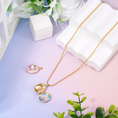 1Pc Brass Enamel Locket Pendants KK-TADJ0001-05A-1