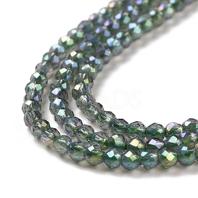 Electroplate Transparent Glass Beads Strands GLAA-H021-01A-FR01-1