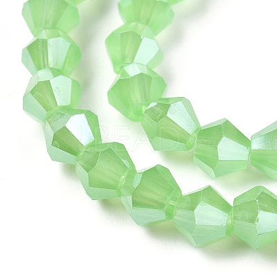 Imitation Jade Electroplate Glass Beads Strands GLAA-F029-J6mm-C01-1