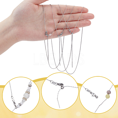 1MM 304 Stainless Boston Link Chain Adjustable Slider Necklaces NJEW-WH0016-98-1