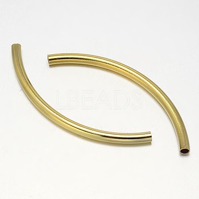 Curved Brass Tube Beads KK-E738-53G-1