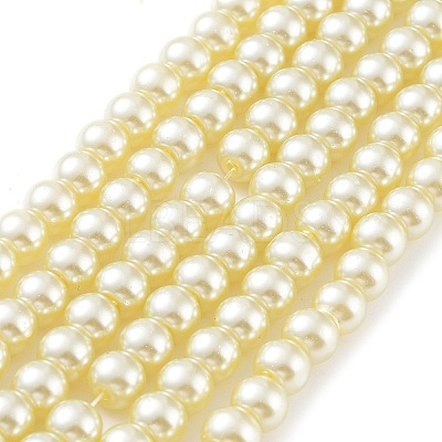 Baking Paint Pearlized Glass Pearl Round Bead Strands HY-Q003-6mm-21-1