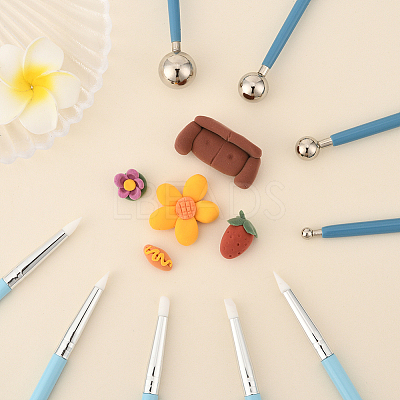 9Pcs 2 Styles Plastic Double Heads Modeling Clay Sculpting Tools Set TOOL-SP0001-09-1