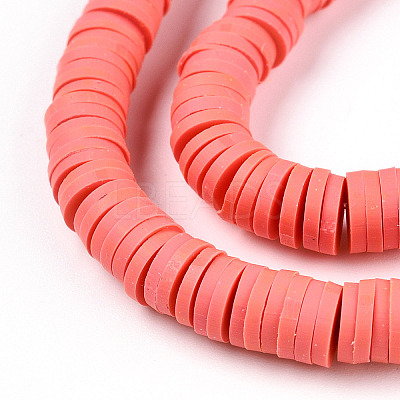 Flat Round Handmade Polymer Clay Beads CLAY-R067-6.0mm-14-1