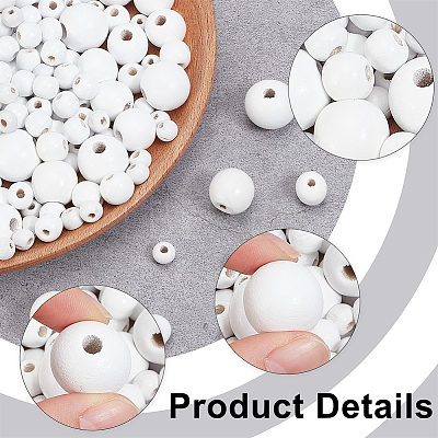 760Pcs 6 Styles Natural Wood Beads WOOD-PH0002-86-1