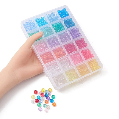 600Pcs 24 Style Transparent Plastic Beads KY-YW0001-48-1