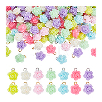 200Pcs Opaque Acrylic Pendants PALLOY-PHE00013-1
