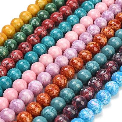 Baking Paint Glass Beads Strands GL-CBA8F4B-02-1