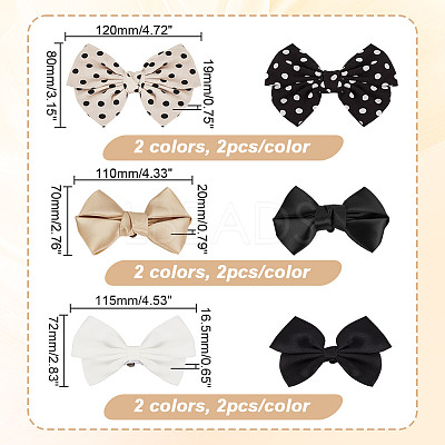 6 Styles Polyester Bowknot Shoe Decorations AJEW-GA0007-58-1
